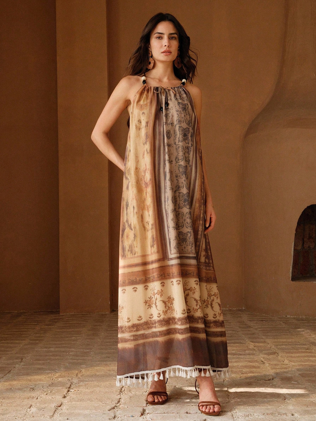 Rochie maxi SHEIN, maro