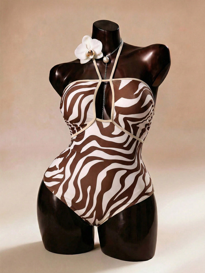 Costum de baie SHEIN, maro