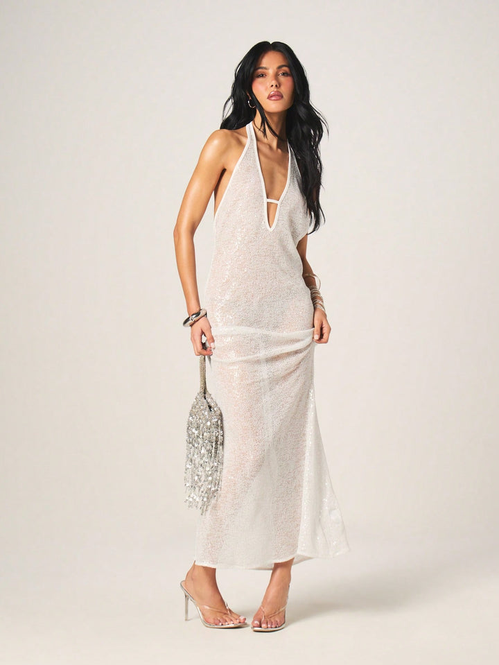 Rochie maxi SHEIN, alb