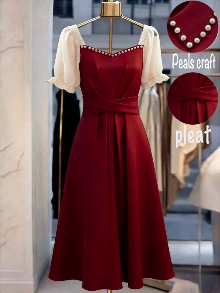 SHEIN midi ruha, piros
