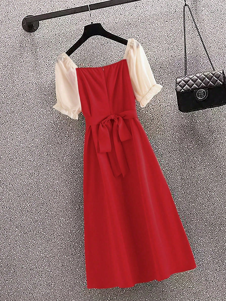 SHEIN midi ruha, piros