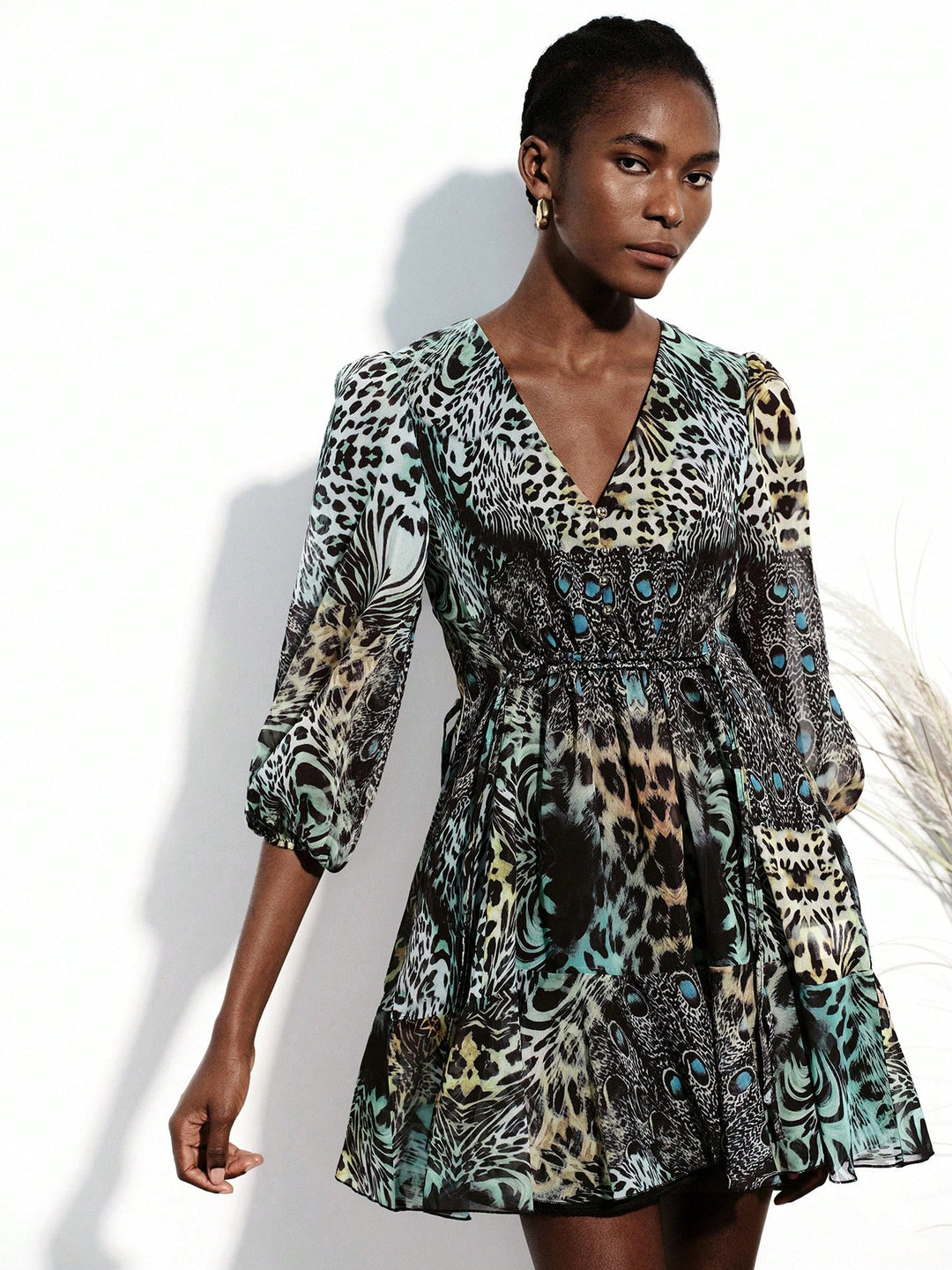 Rochie midi SHEIN, mix culori