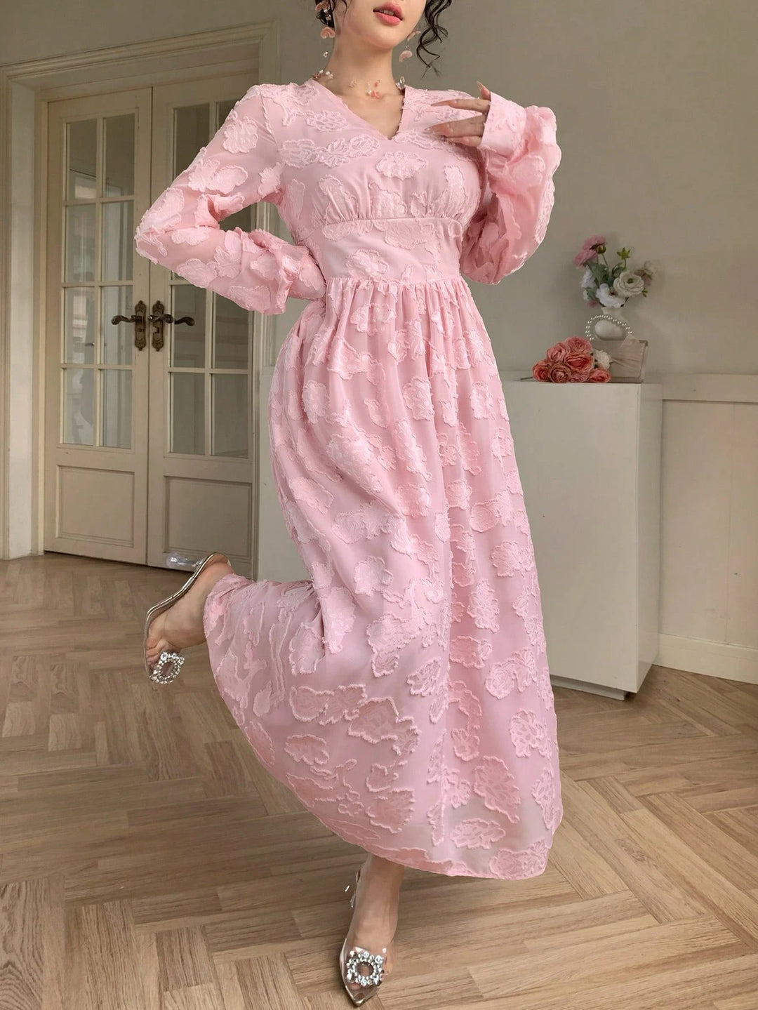 Rochie maxi SHEIN, roz