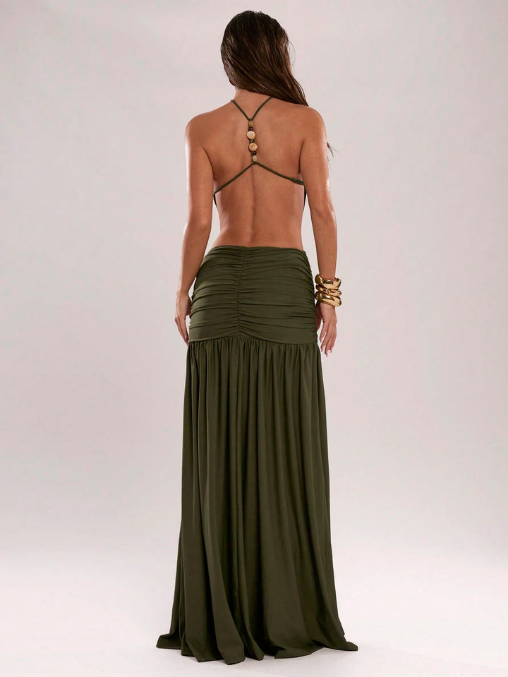 Rochie maxi SHEIN, kaki