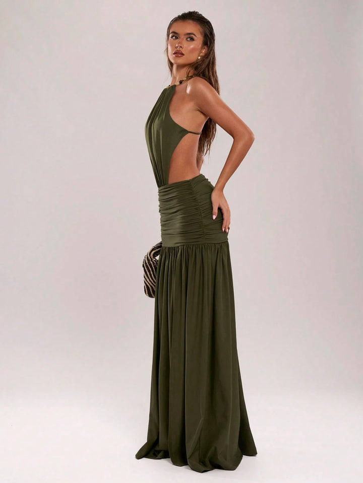 Rochie maxi SHEIN, kaki