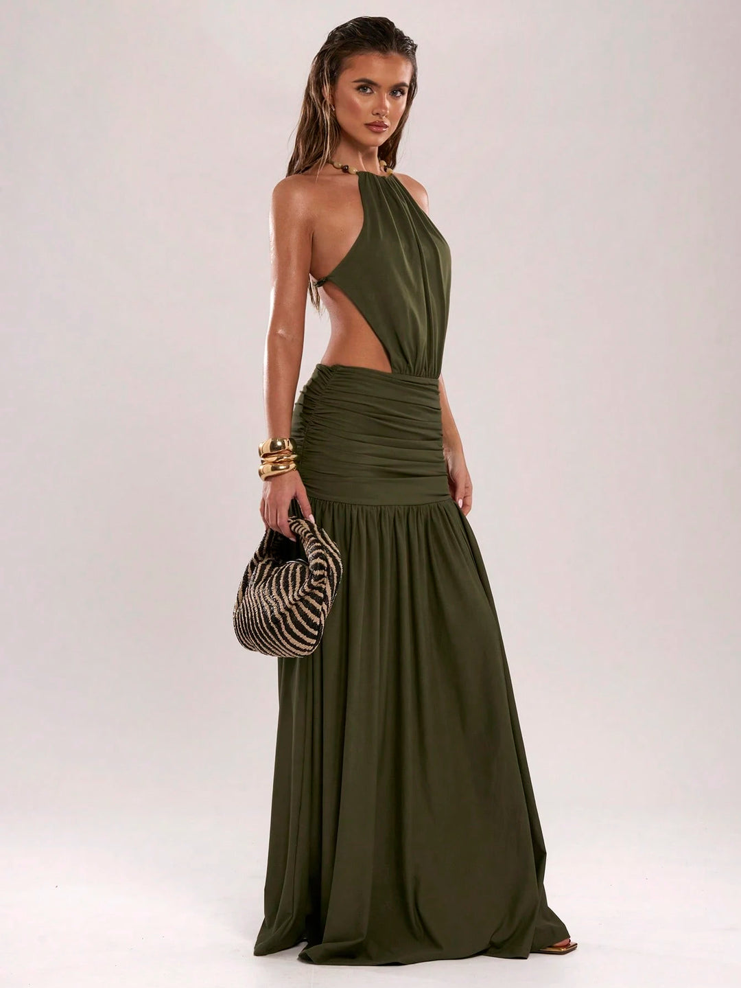 Rochie maxi SHEIN, kaki