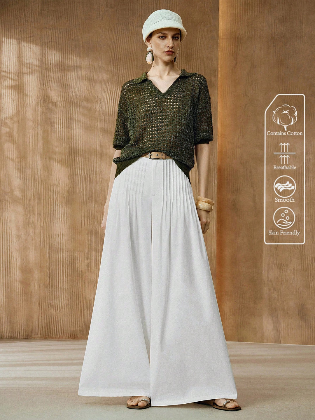Pantalon SHEIN, alb