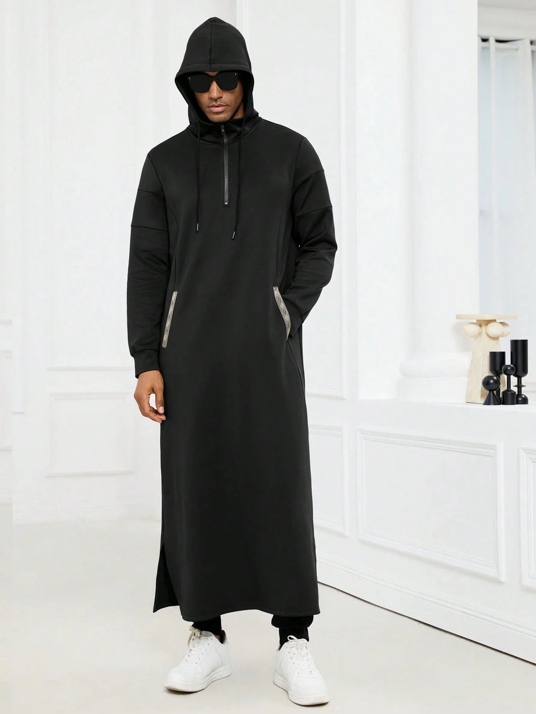 Hanorac lung SHEIN, negru