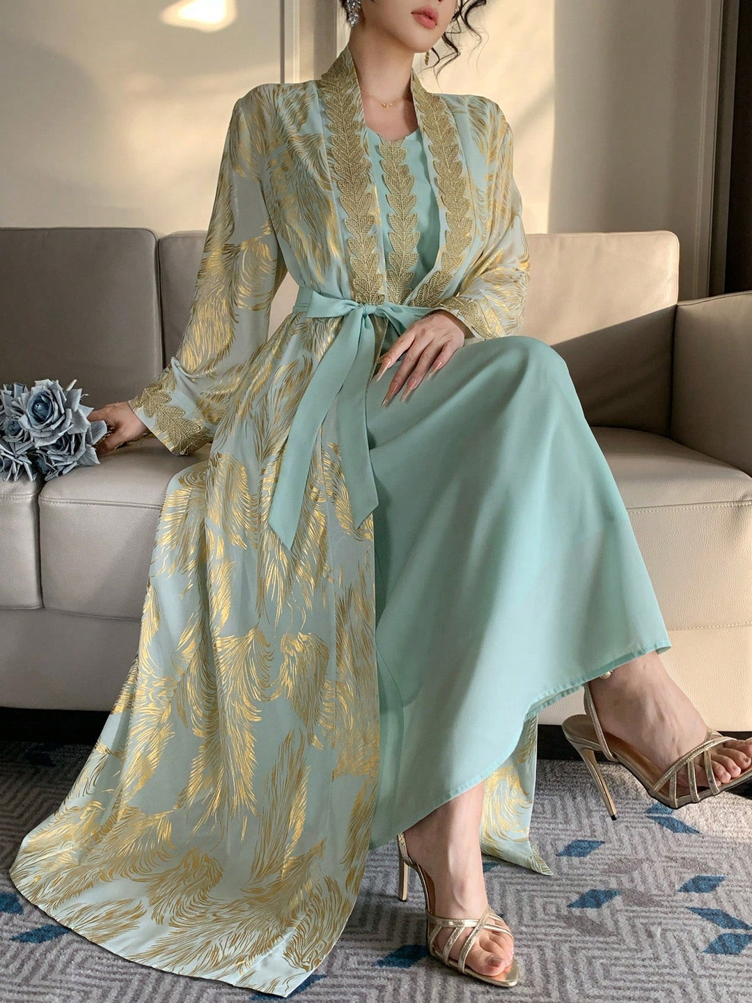 Rochie maxi SHEIN, verde