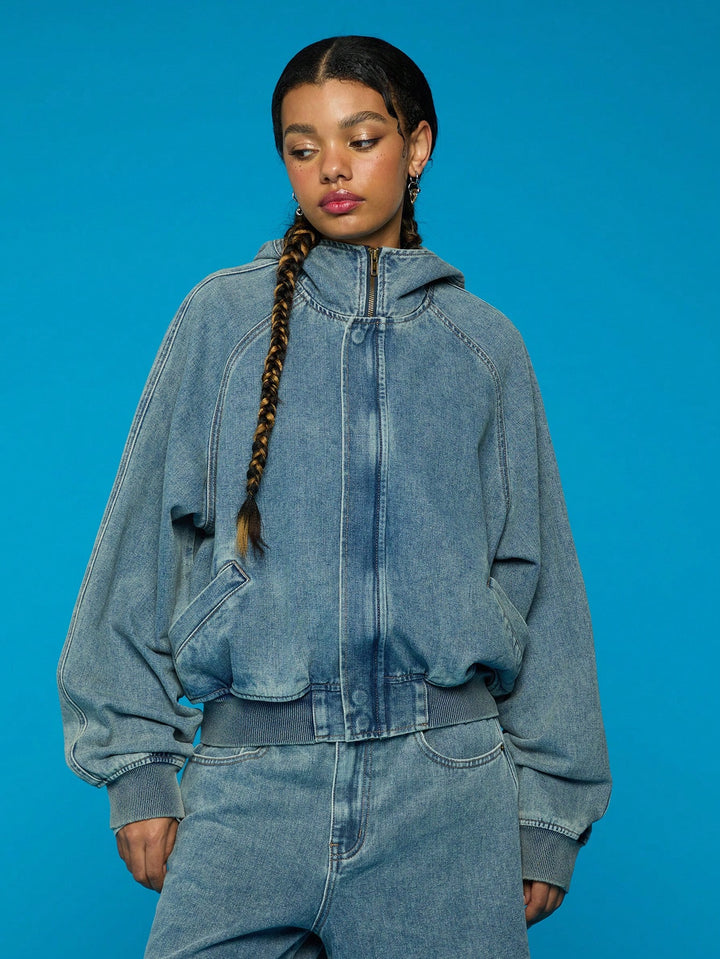 Jachetă denim SHEIN, albastru