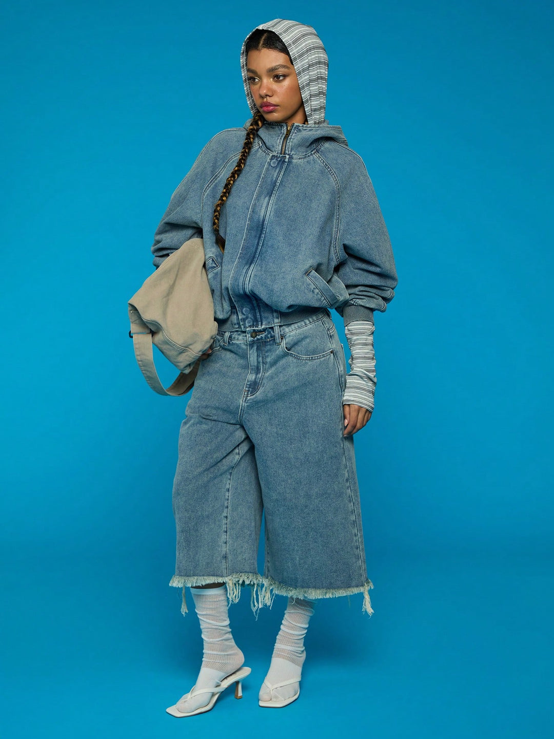 Jachetă denim SHEIN, albastru
