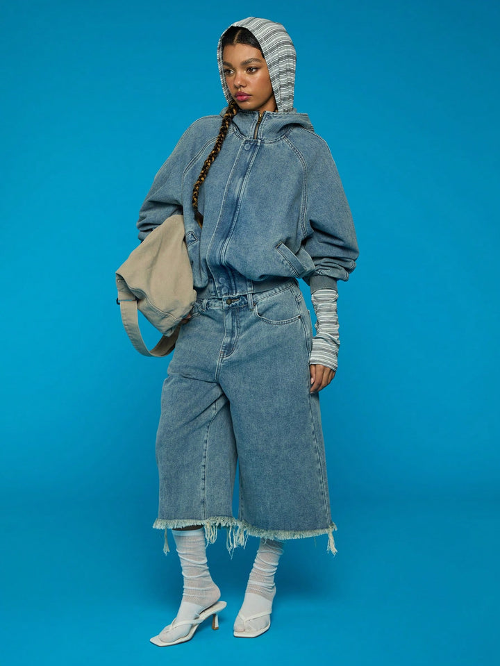 Jachetă denim SHEIN, albastru