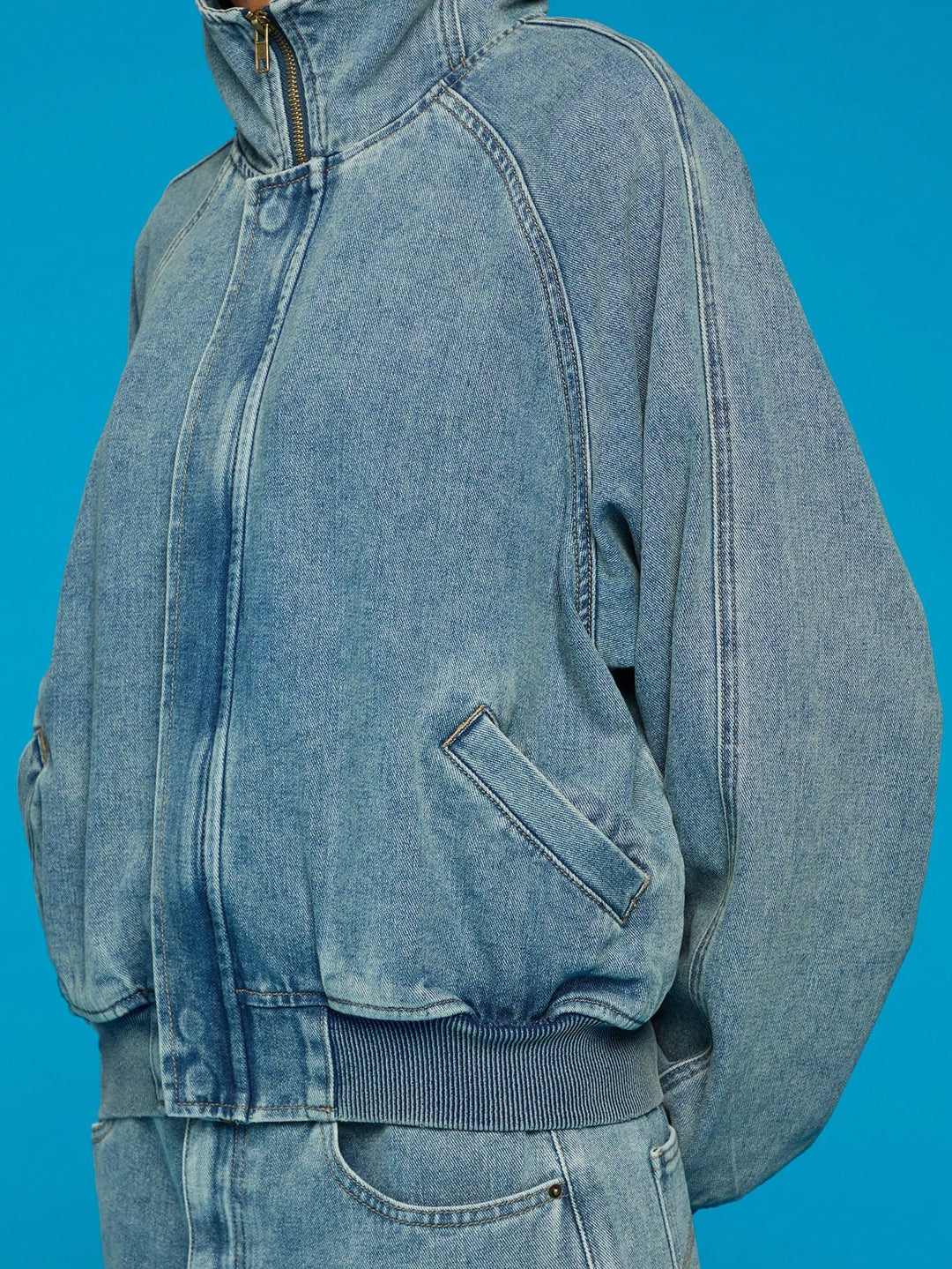 Jachetă denim SHEIN, albastru