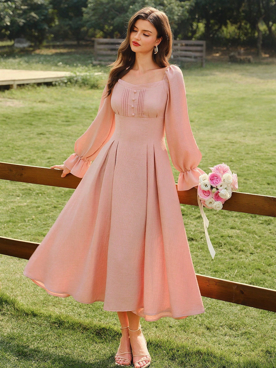 Rochie maxi SHEIN, roz