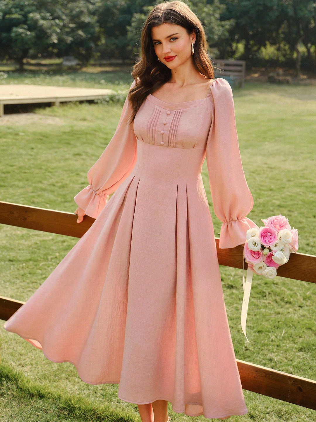 Rochie maxi SHEIN, roz