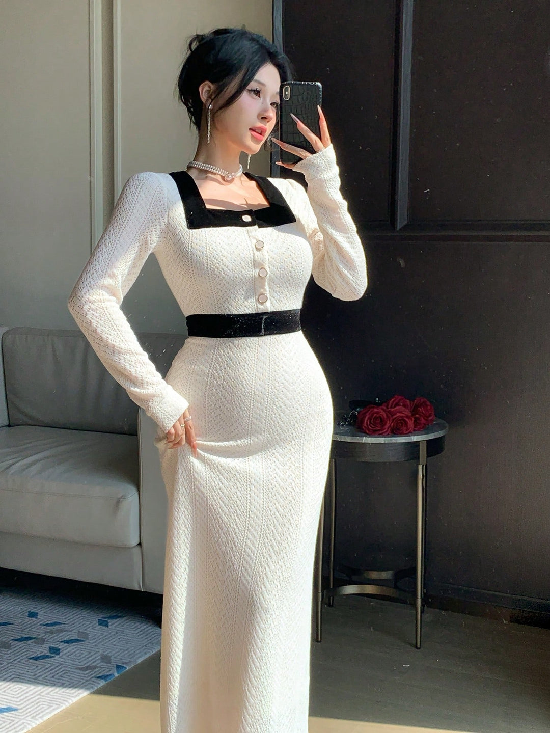 Rochie midi SHEIN, bej