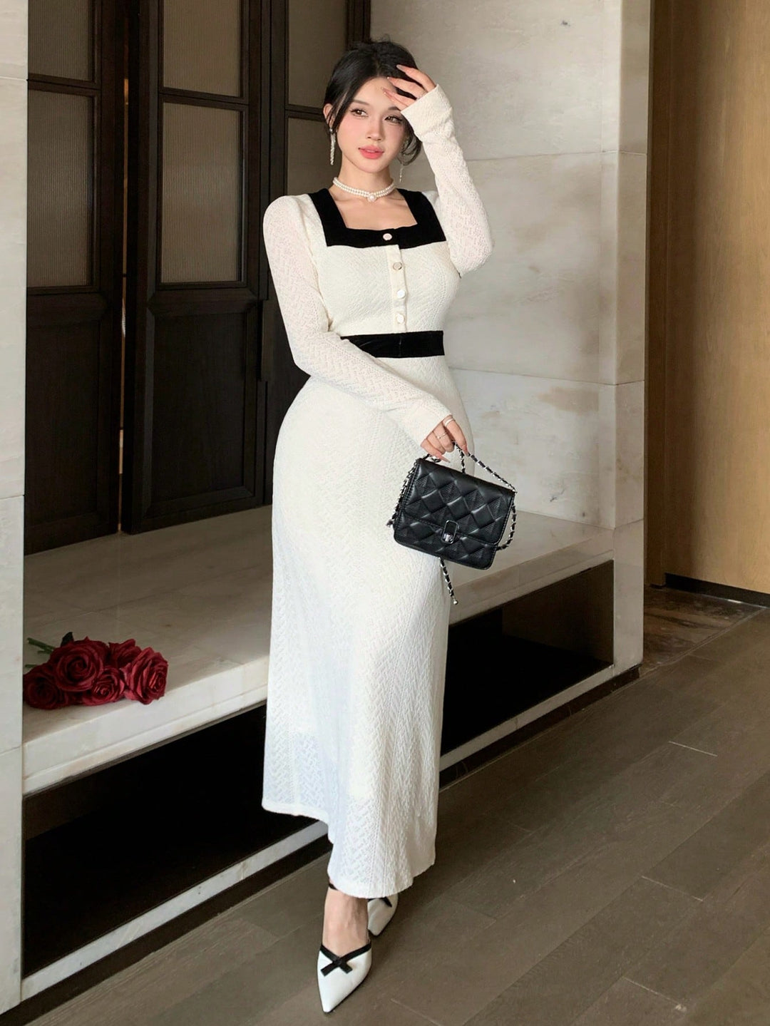 Rochie midi SHEIN, bej