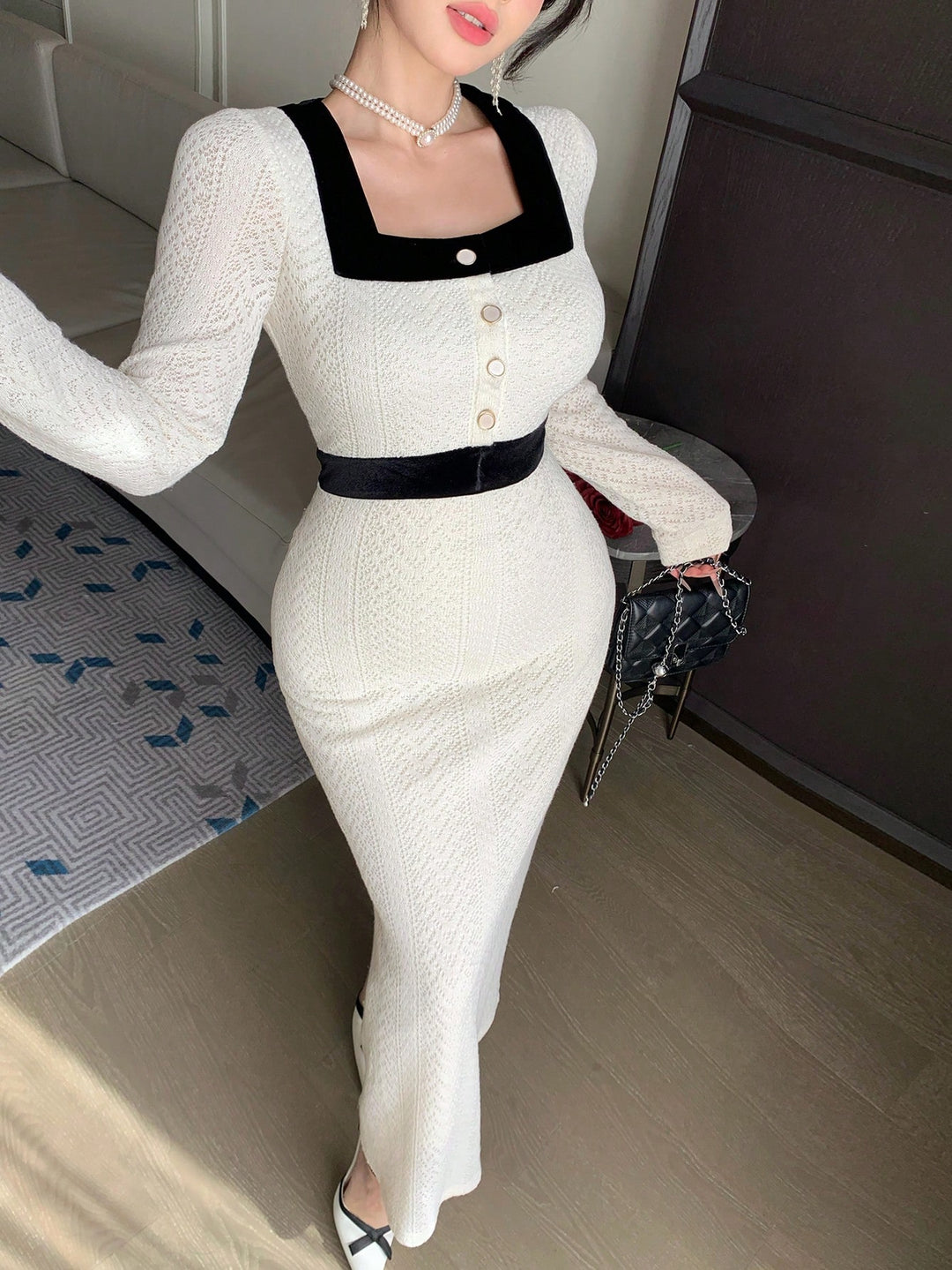 Rochie midi SHEIN, bej