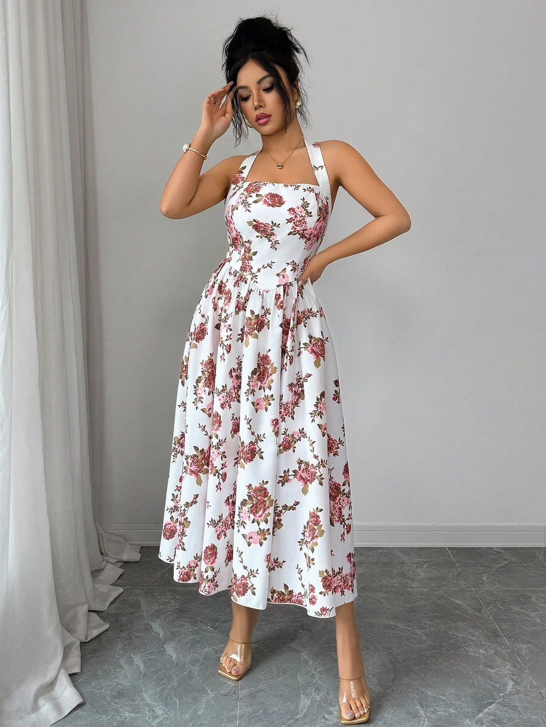 Rochie midi SHEIN, mix culori