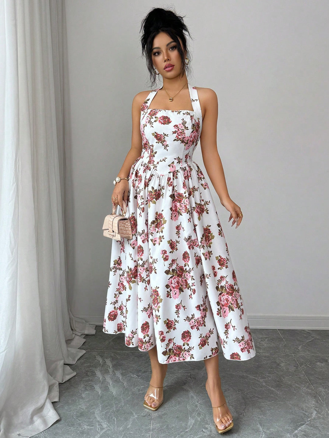 Rochie midi SHEIN, mix culori