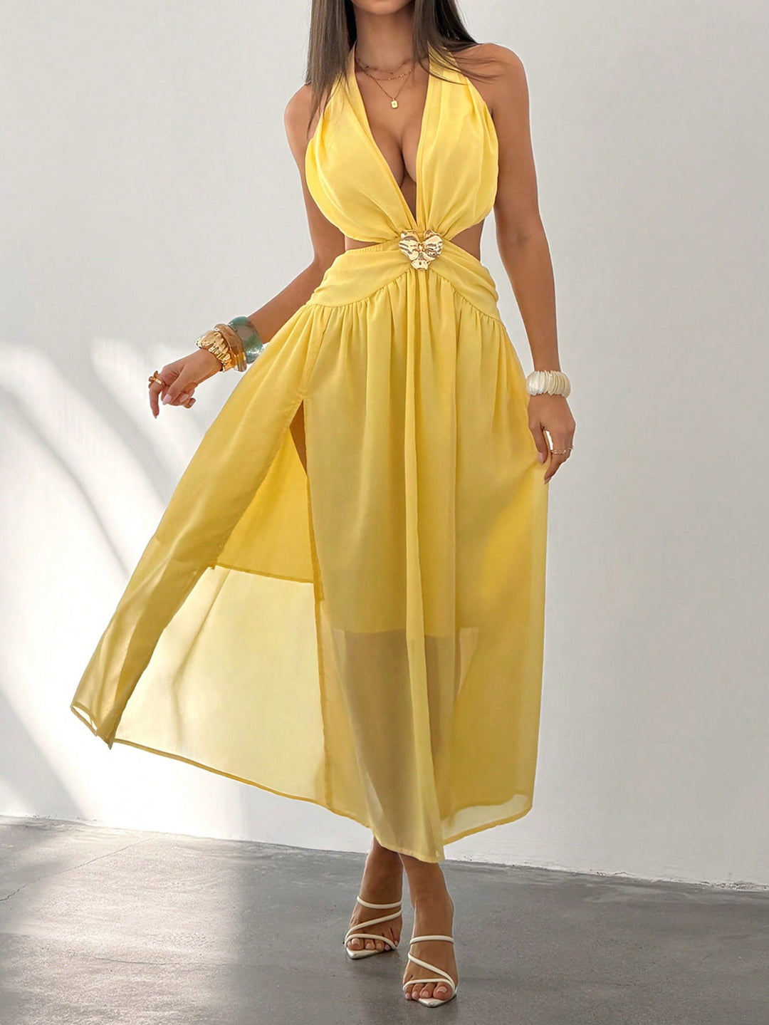 Rochie maxi SHEIN, galben