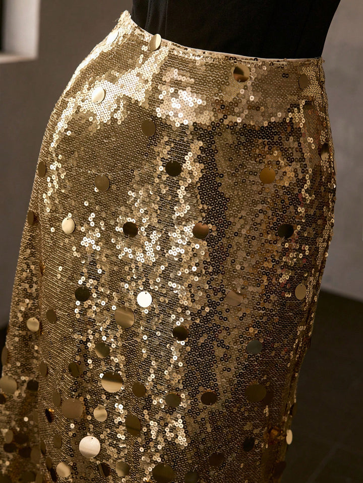 Fustă SHEIN, auriu