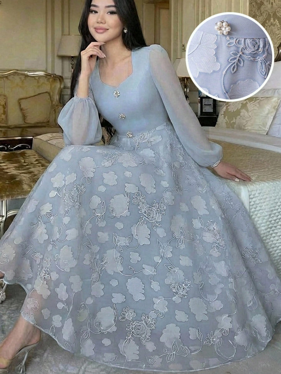 Rochie maxi SHEIN, albastru