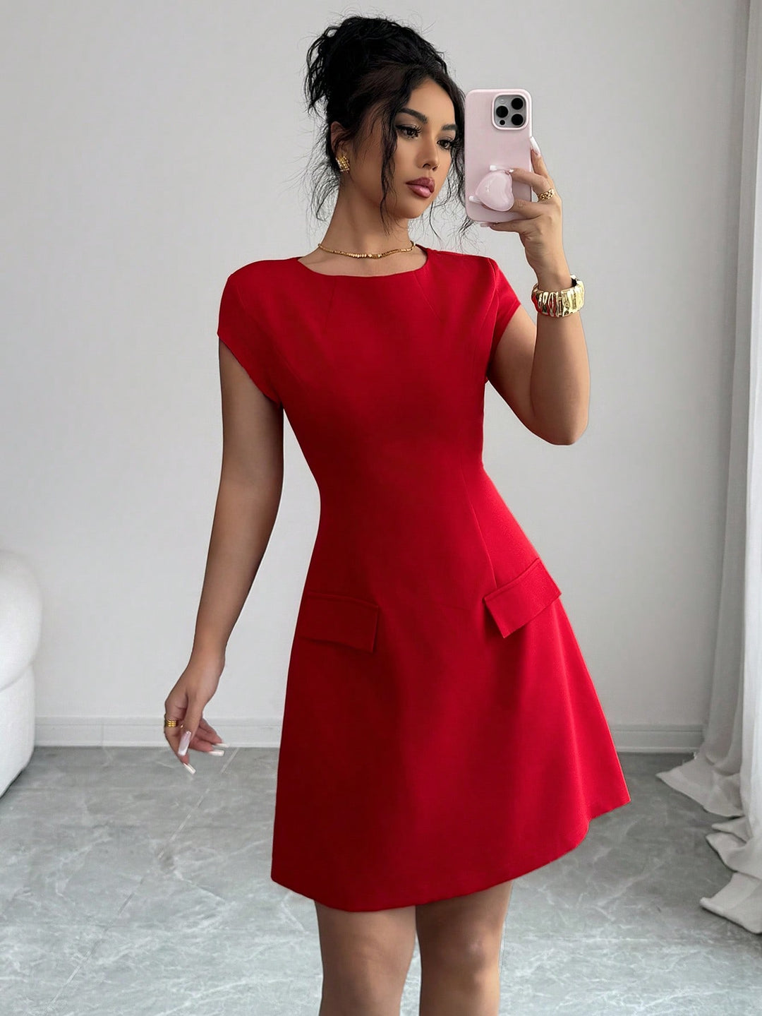 Rochie scurtă SHEIN, roșu