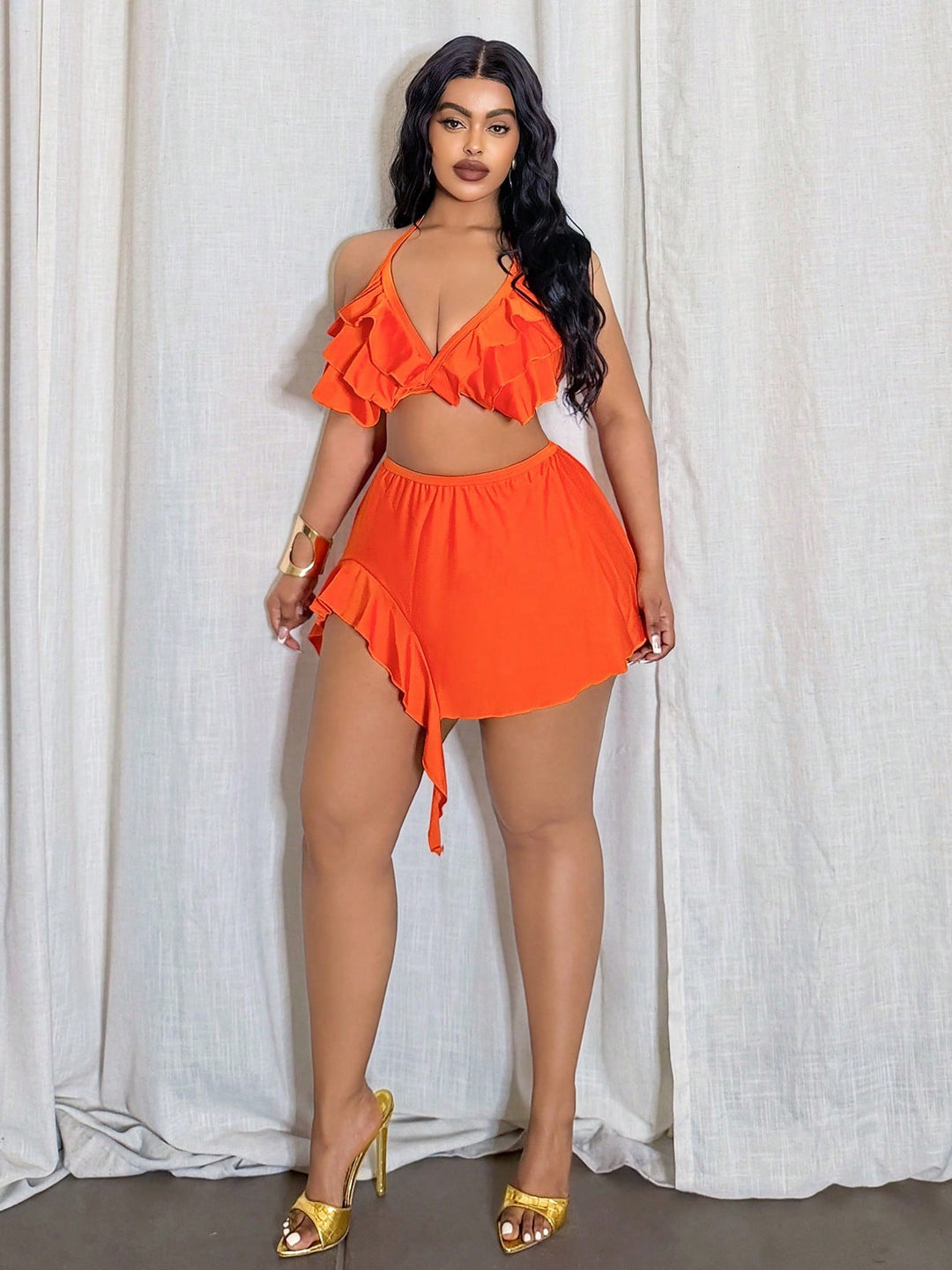 SHEIN narancssárga bikini szett