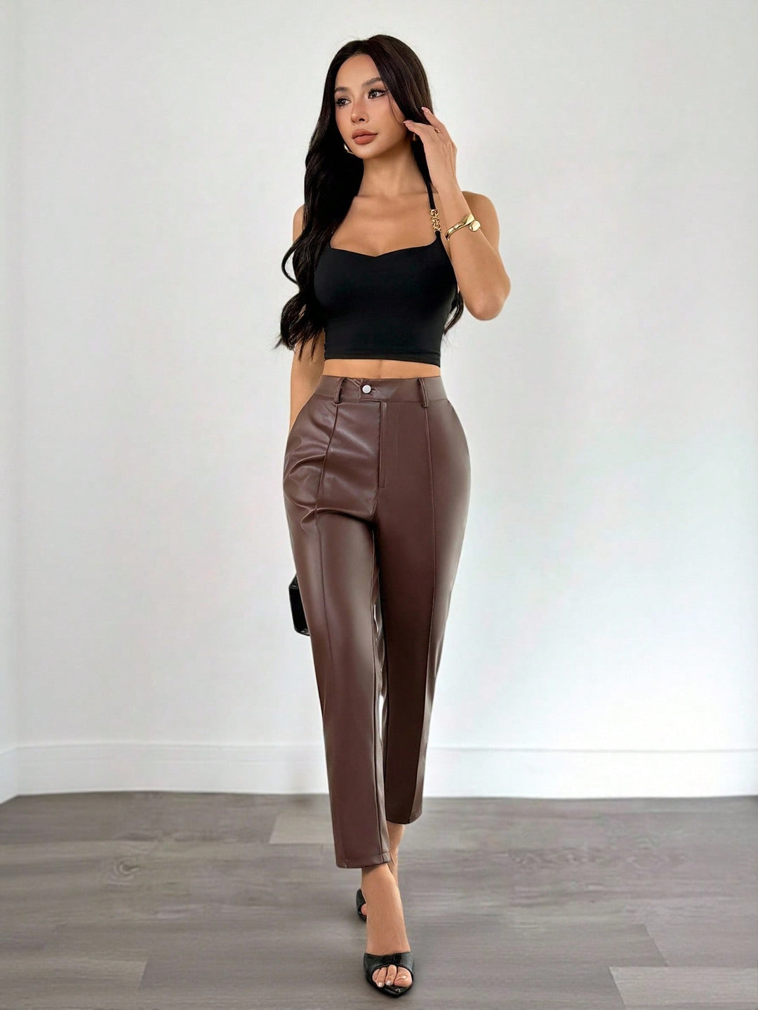 Pantaloni SHEIN, maro