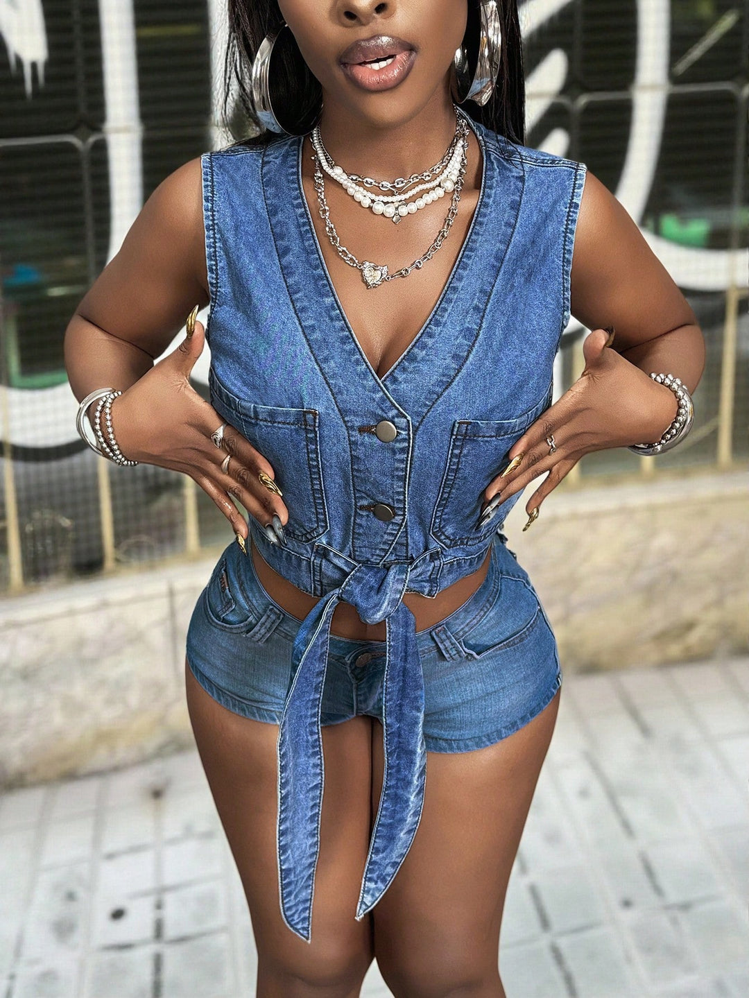 Jachetă denim SHEIN, negru