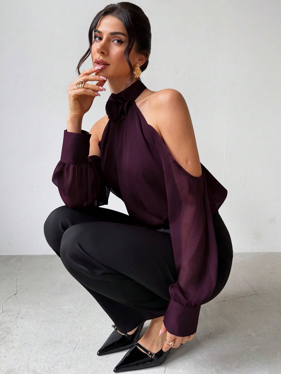 Bluza SHEIN, vișiniu