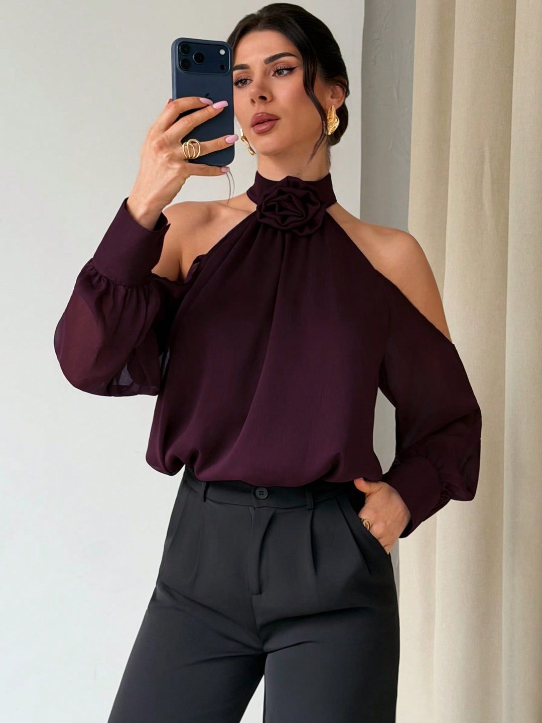 Bluza SHEIN, vișiniu