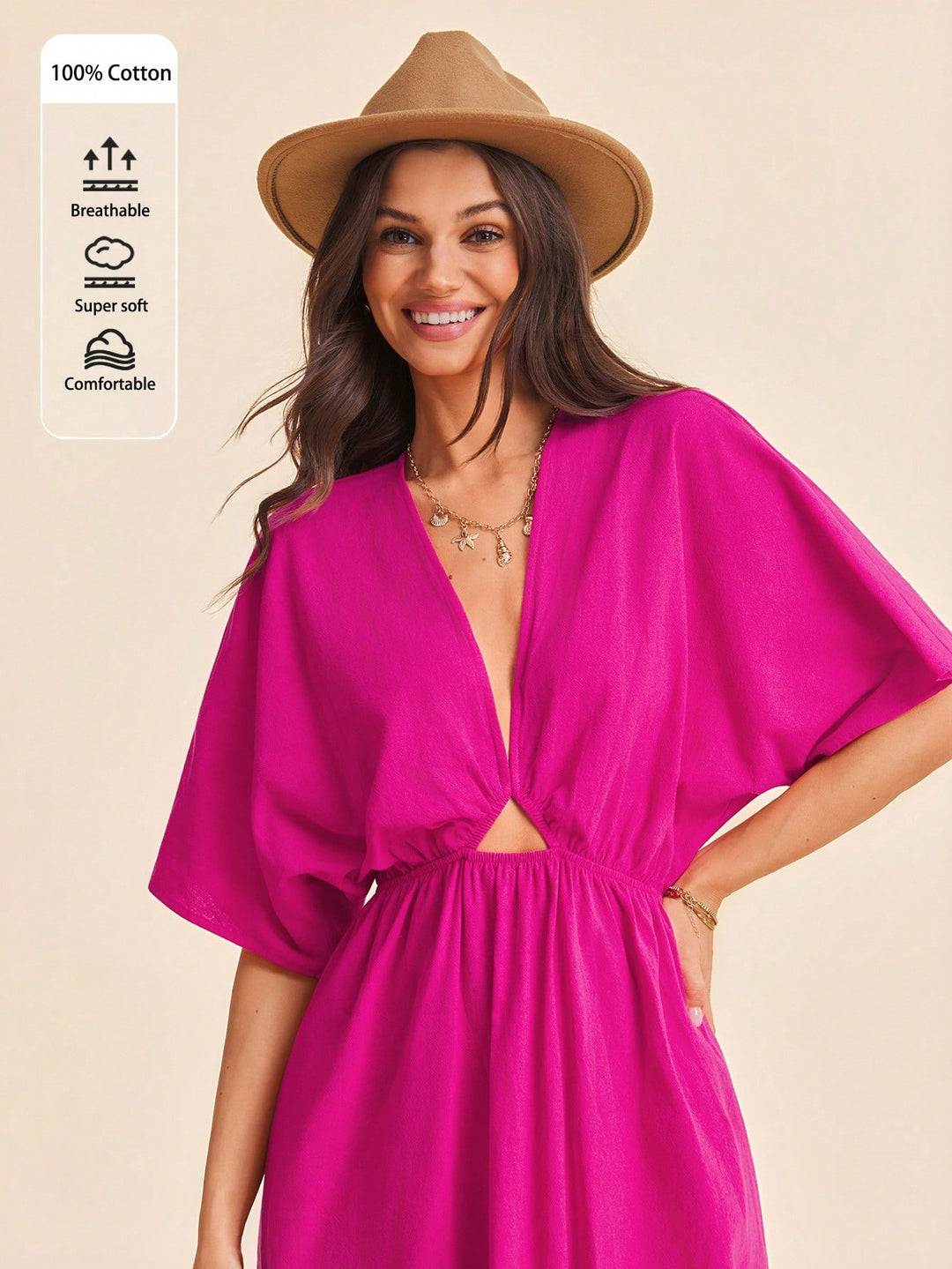 SHEIN maxi ruha, rózsaszín