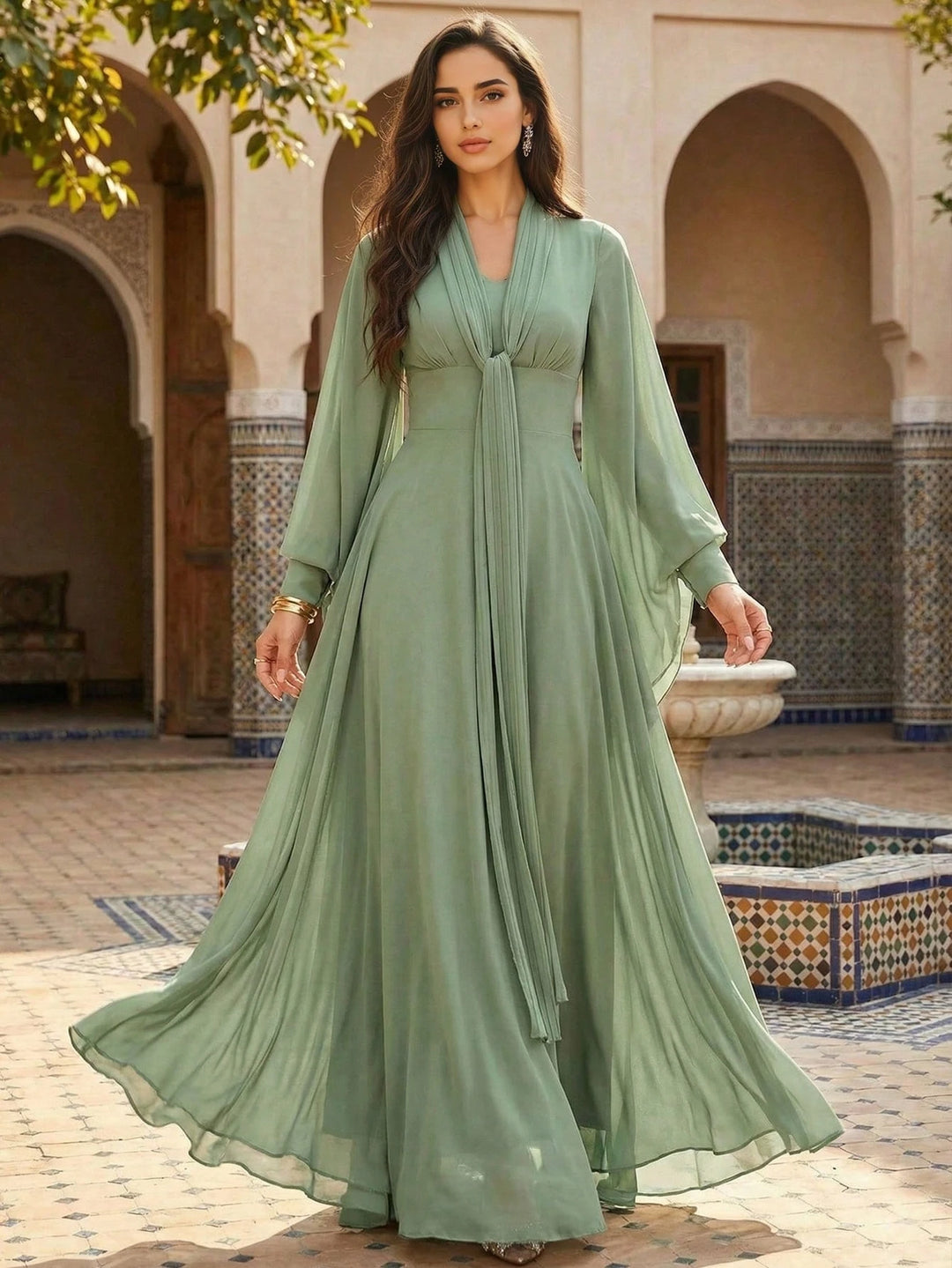 Rochie maxi SHEIN, verde