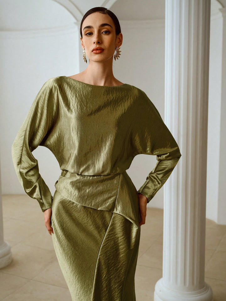 Rochie maxi SHEIN, kaki