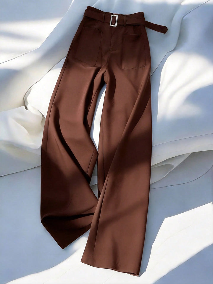 Pantaloni SHEIN, maro