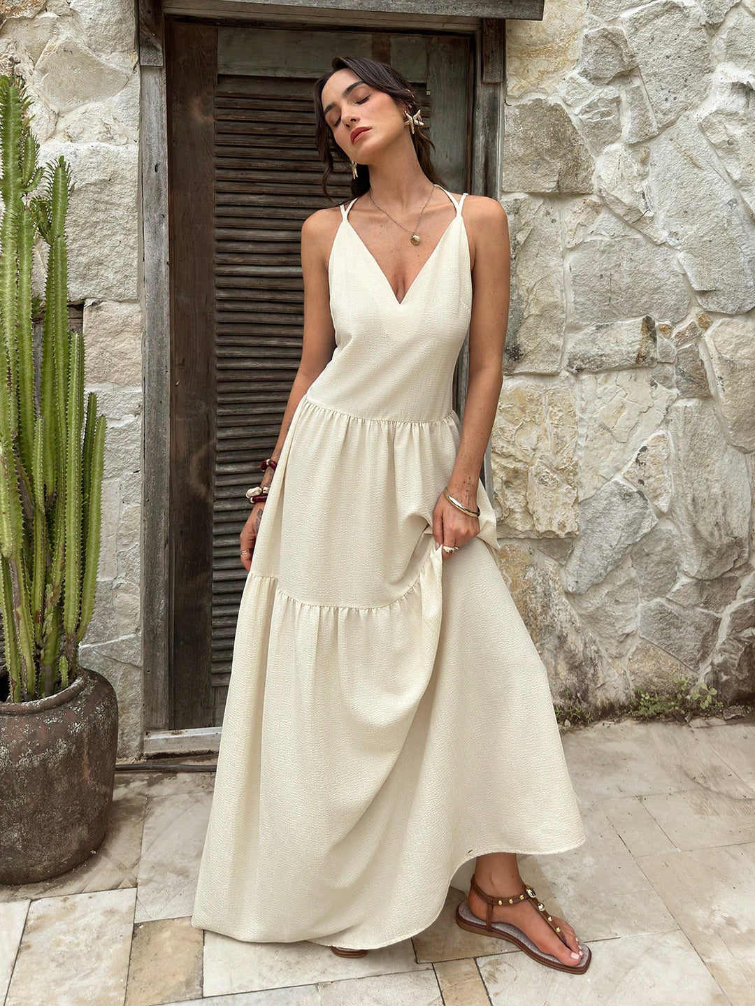 Rochie maxi SHEIN, portocaliu