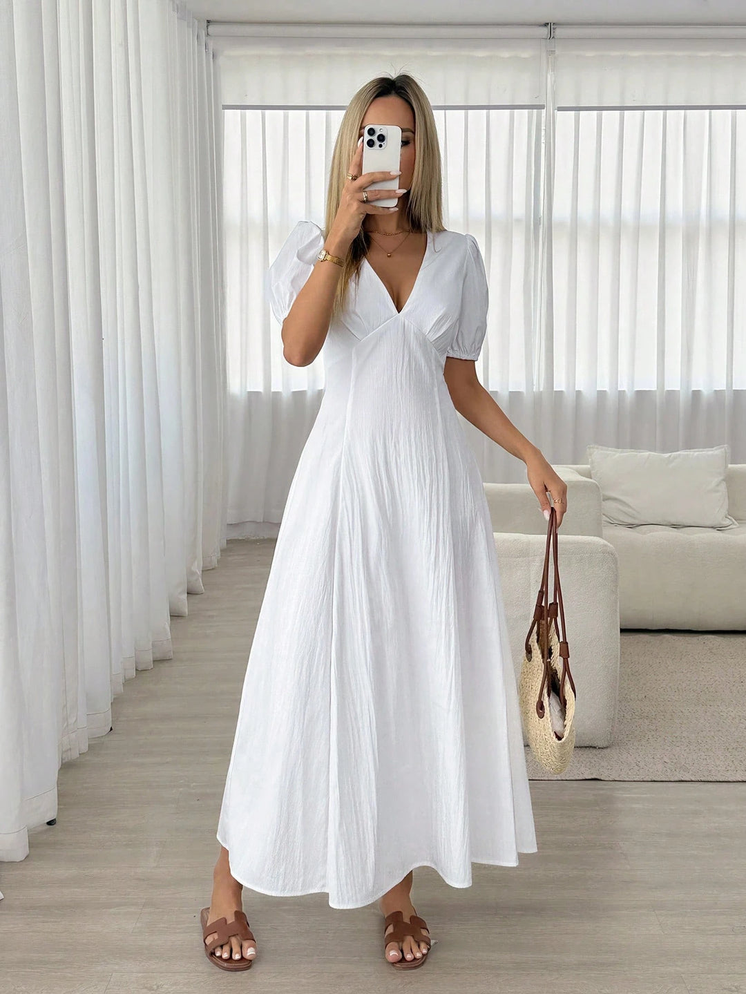 Rochie maxi SHEIN, alb
