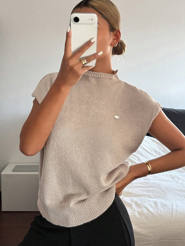 SHEIN khaki ujjatlan pulóver