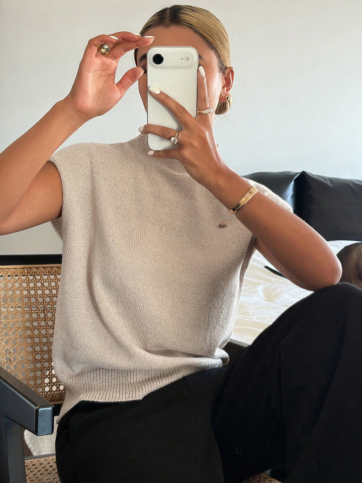SHEIN khaki ujjatlan pulóver
