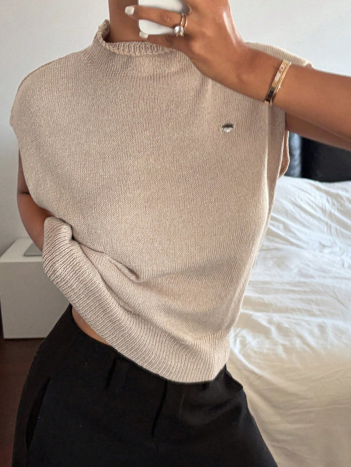 SHEIN khaki ujjatlan pulóver