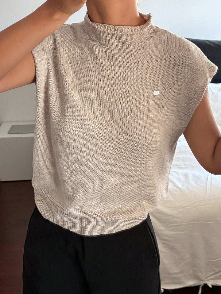SHEIN khaki ujjatlan pulóver