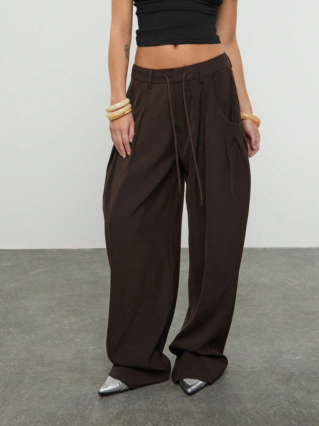 Pantaloni SHEIN, maro