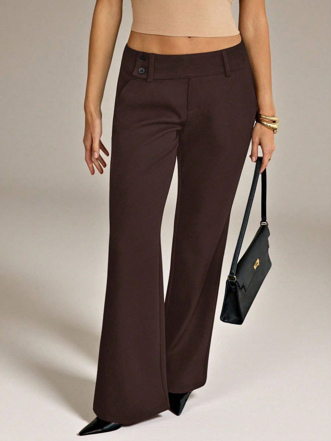 Pantaloni SHEIN, maro