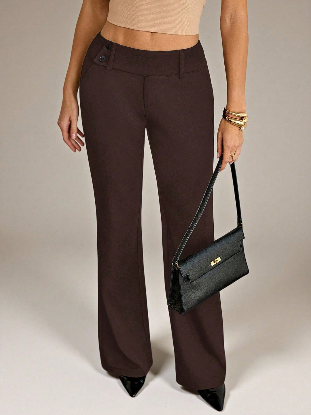 Pantaloni SHEIN, maro