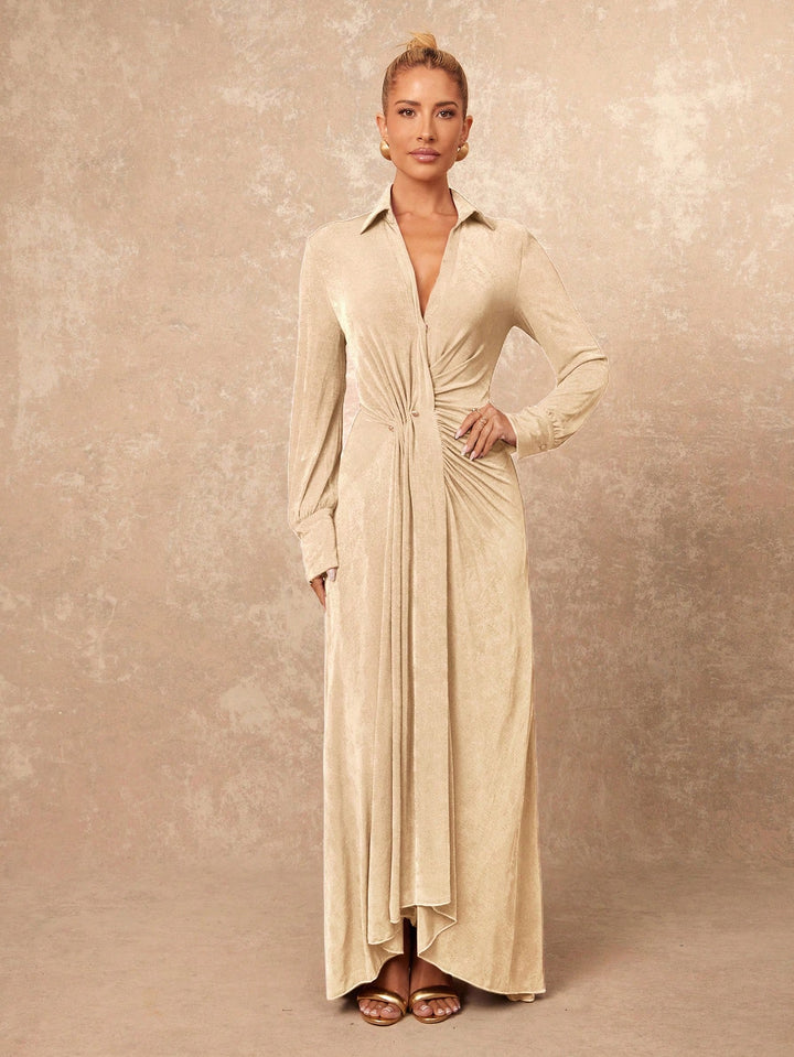 Rochie maxi SHEIN, bej