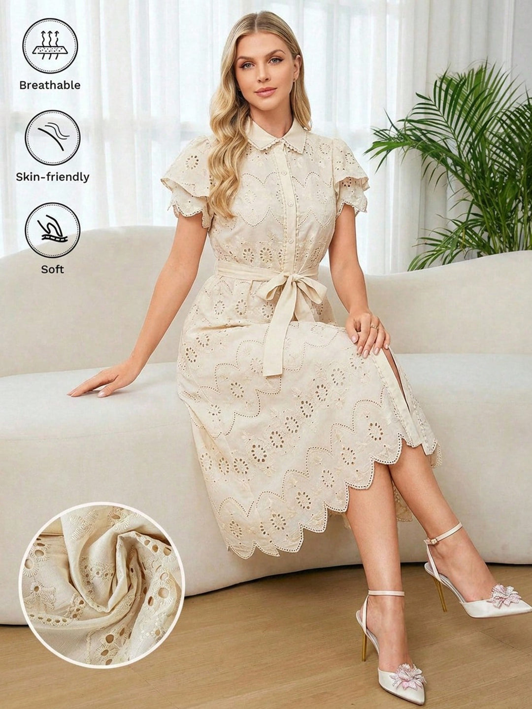 Rochie midi SHEIN, bej