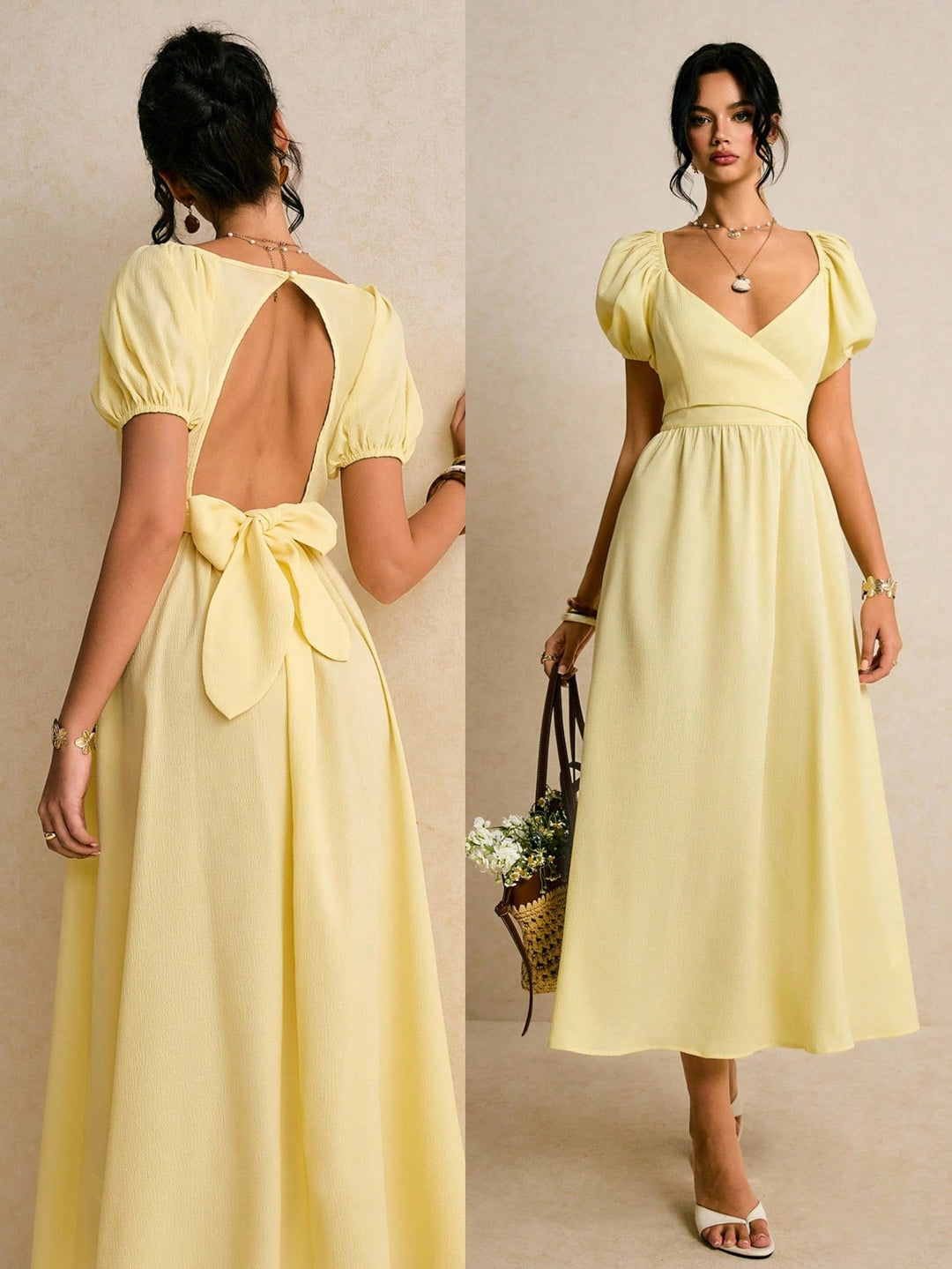 Rochie midi SHEIN, galben
