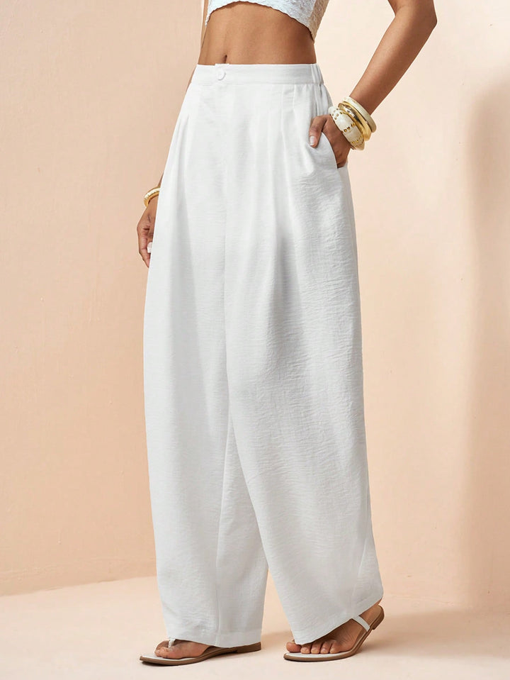 Pantaloni SHEIN, alb